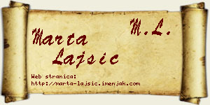 Marta Lajšić vizit kartica